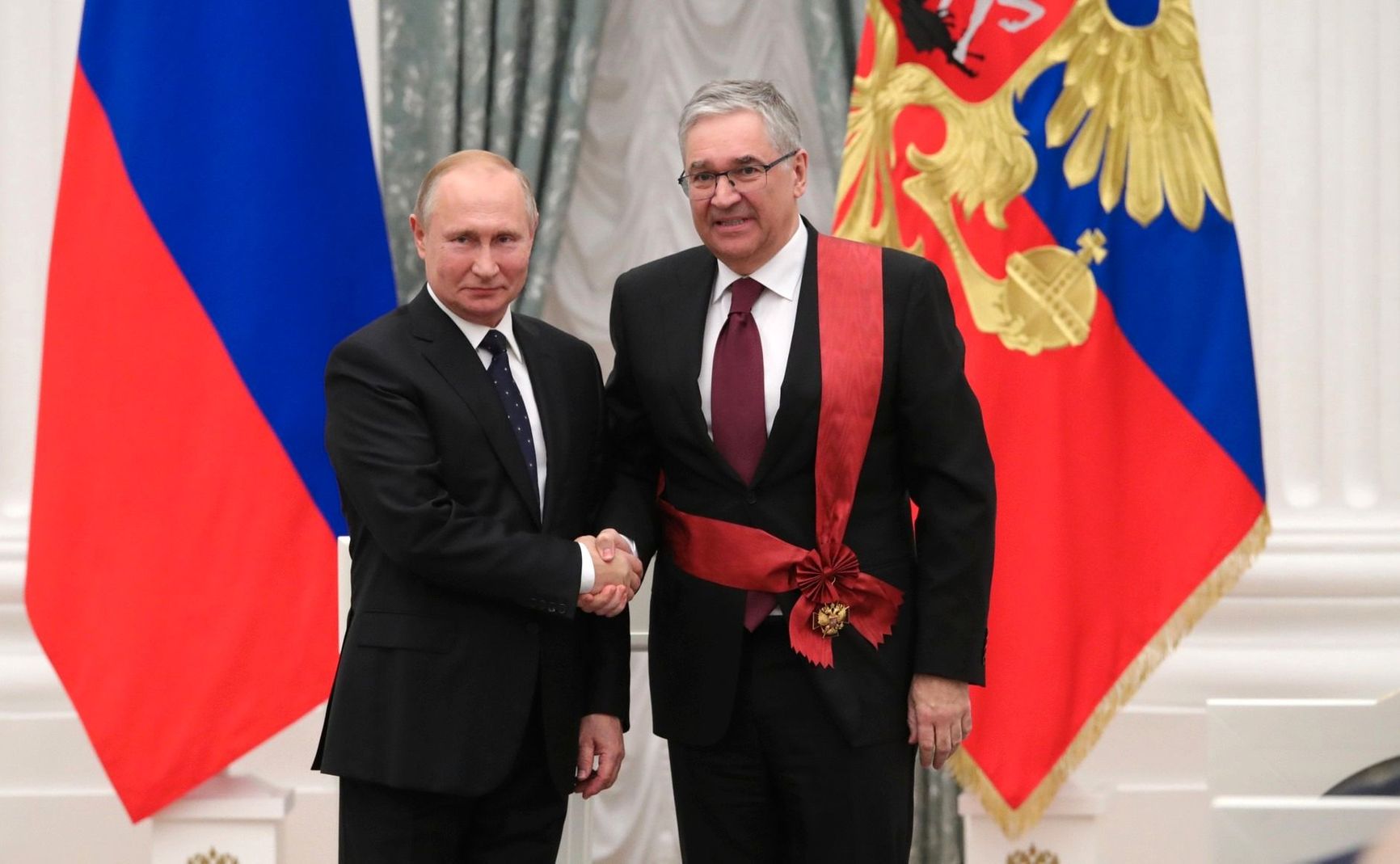 Vladimir Putin and Oleg Dobrodeev